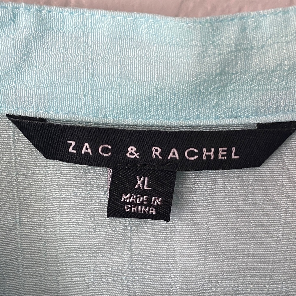 Zac & Rachel Aqua Pleated Blouse - Picture 2 of 5